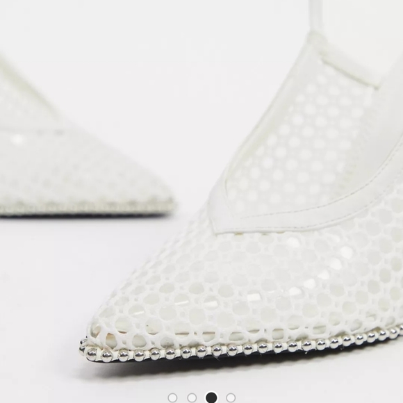 ASOS wide fit size 10 white studded heel - Picture 3 of 8